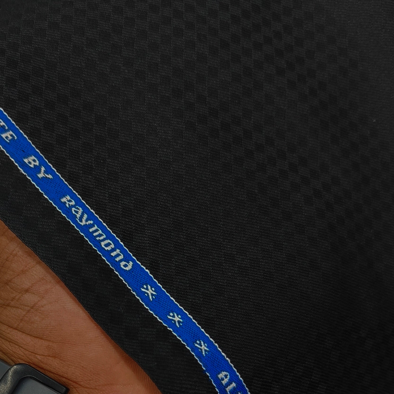 Trouser Fabric Raymond Wool Blended Dobby Colour Black